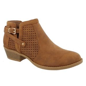 New Women's Buckle Zipper Low Heel Booties